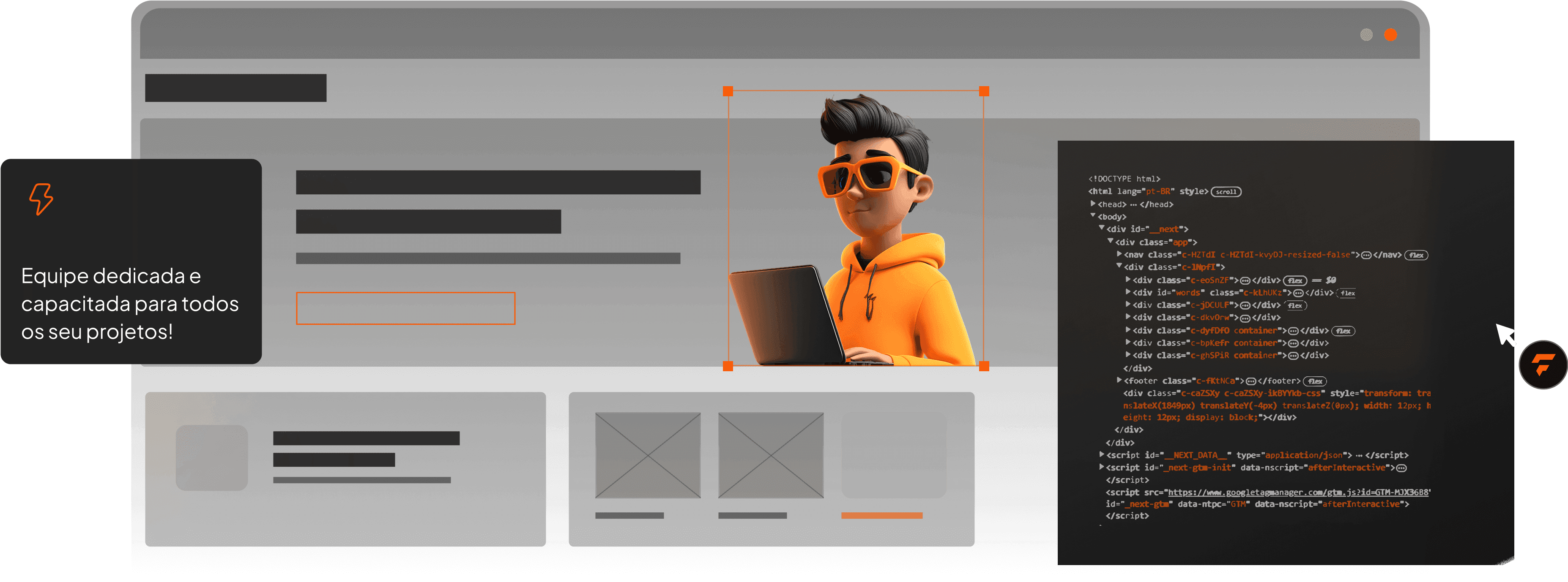  Flowlab Desenho de interface com elementos visuais e códigos de programação