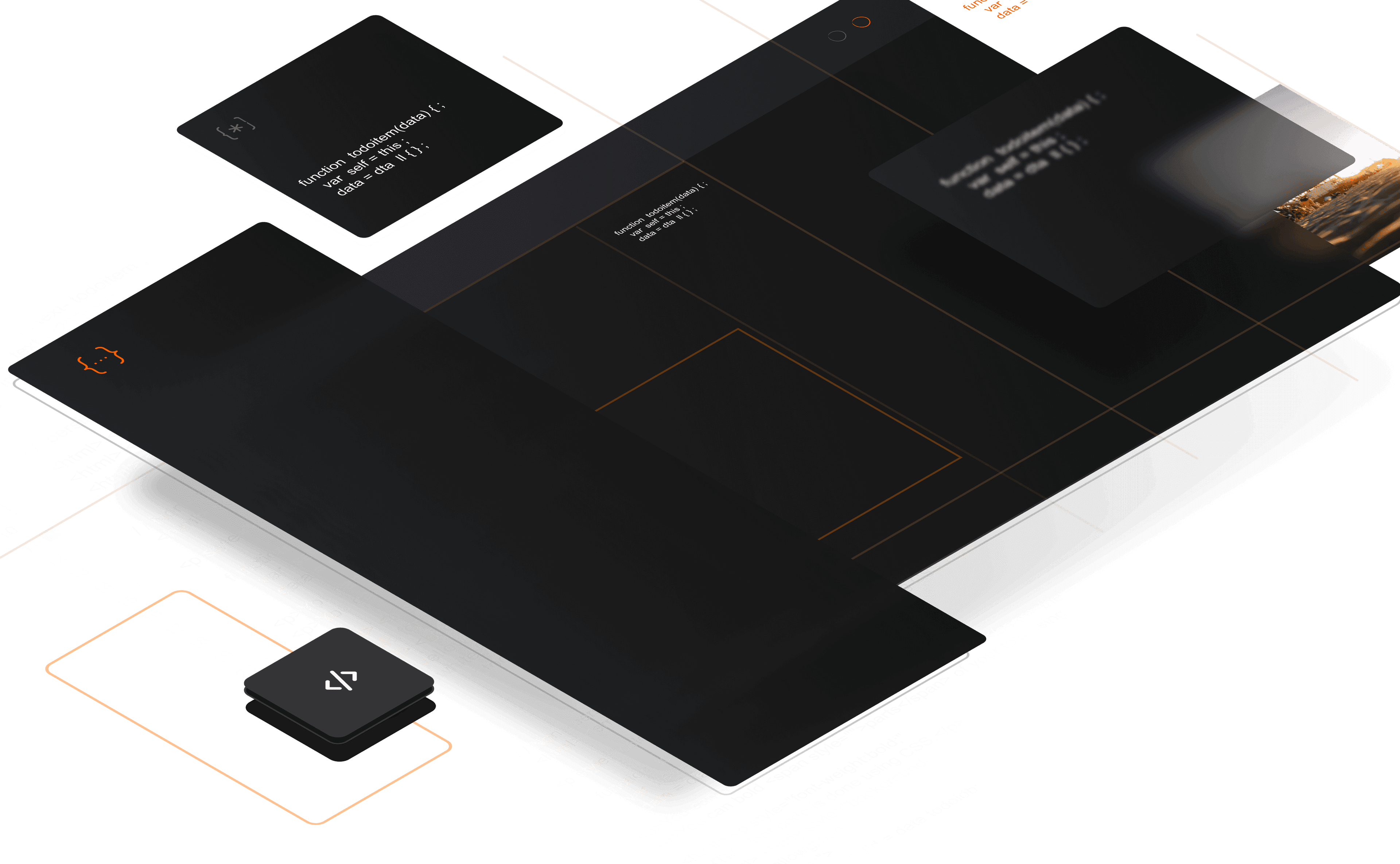 Flowlab Desenho de interface com elementos visuais e códigos de programação