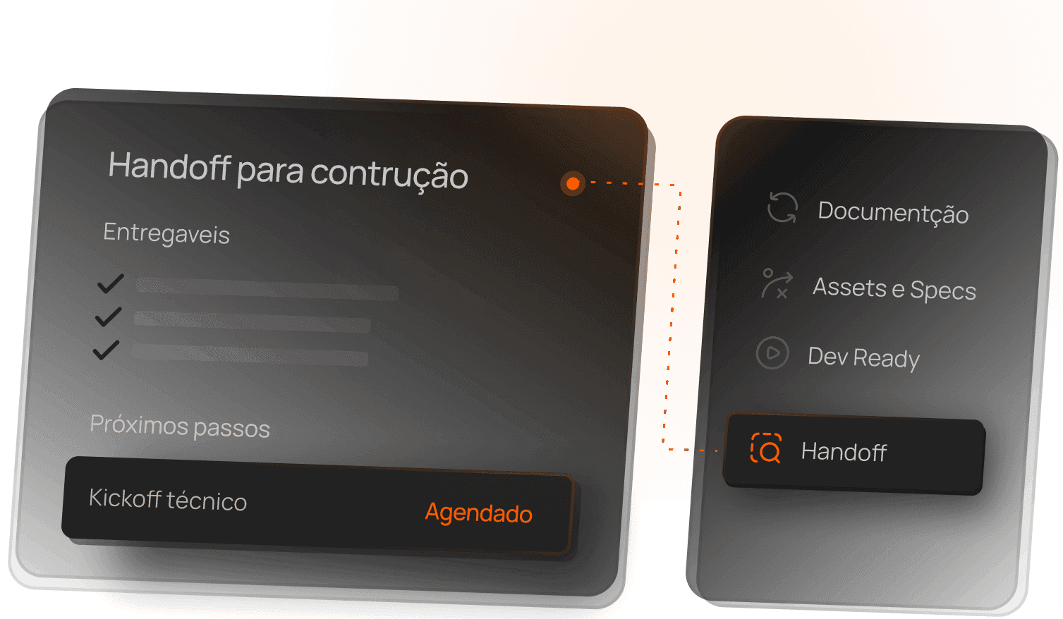 Handoff direto pro time de construção (interno ou Flowlab)