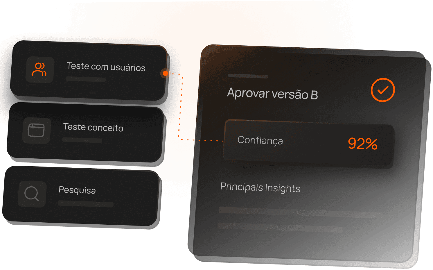 Decisão baseada em pesquisa e teste com usuário real