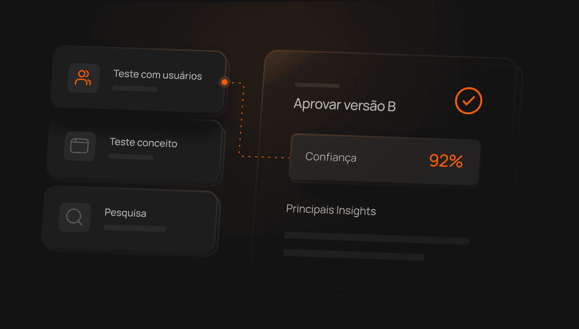 Decisão baseada em pesquisa e teste com usuário real